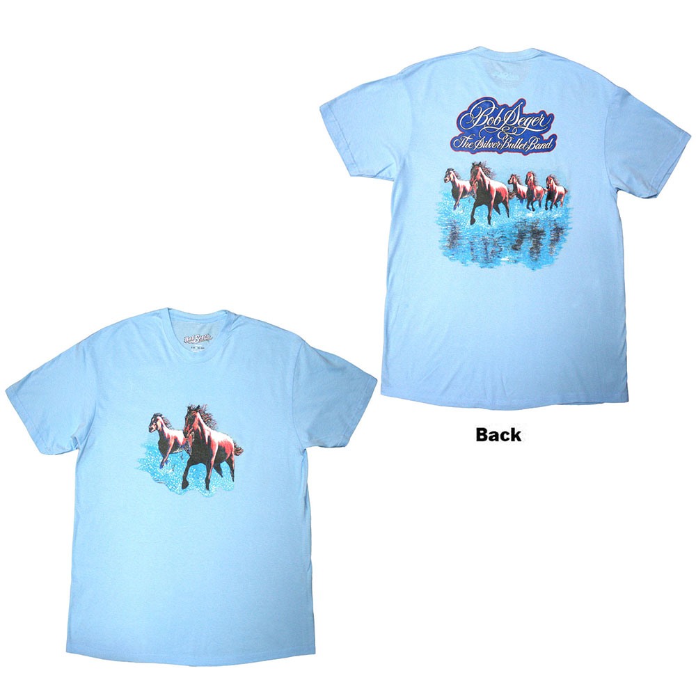 Bob Seger & The Silver Bullet Band - Horses Heren T-shirt - Blauw